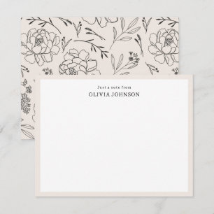 Gewoon een briefje van Border Boho Flowers Notitie Notitiekaartje
