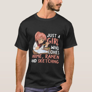 Gewoon een die houdt van anime Ra en schetsen Japa T-shirt