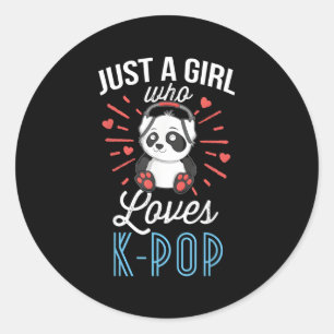 Gewoon een die houdt van K-Pop Panda Kpop Merchand Ronde Sticker
