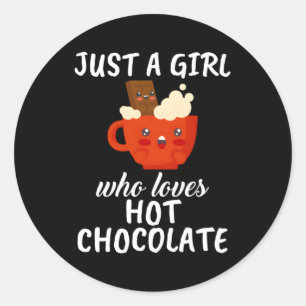 Gewoon een die houdt van warme chocolademelk ronde sticker