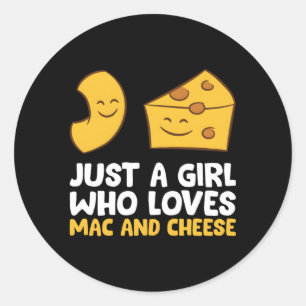 Gewoon een die van Mac en kaas houdt van Macaroni Ronde Sticker