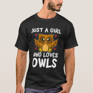 Gewoon een die van uilen houdt, nachtuil t-shirt