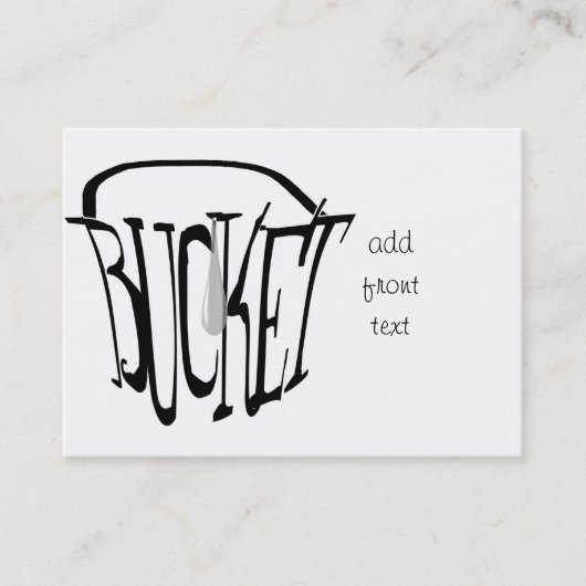 Gewoon een druppel in een emmer visitekaartje (Voorkant)