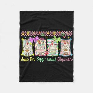 Gewoon een ei-citement kip Pasen groep Bunny Chick Fleece Deken