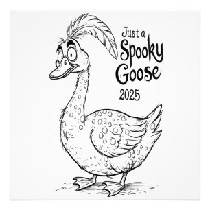 Gewoon een enge gans Grappige Halloween 2025 & H Foto Afdruk
