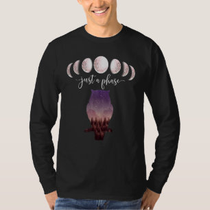Gewoon Een Fase Fasen Van De Maan Nachtuil Paars F T-shirt