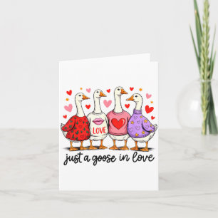 Gewoon Een Gans Verliefd Schattig Valentijn Coquet Kaart