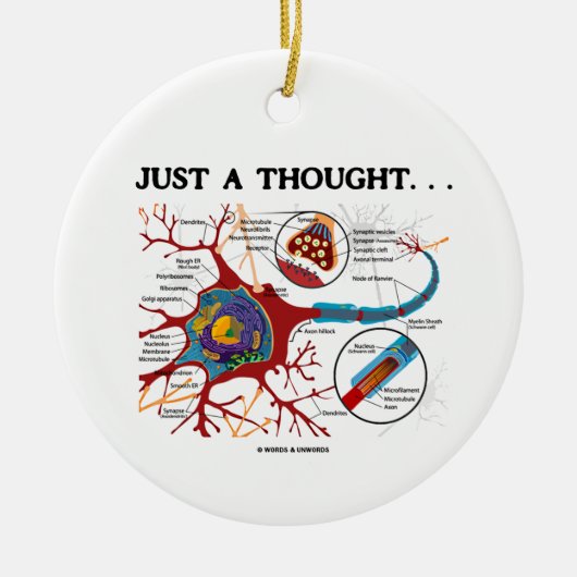 Gewoon een gedachte ... (Neuron/synapse) Keramisch Ornament (Voorkant)