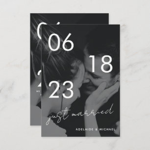 Gewoon een gehuwde Romantic Elegant Weddenschap Fo Aankondiging