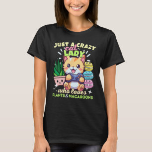 Gewoon een gekke kattendame die houdt van Planten T-shirt