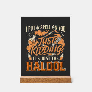 Gewoon een grapje Haldol Halloween Toverdrank Fles Acryl Bord