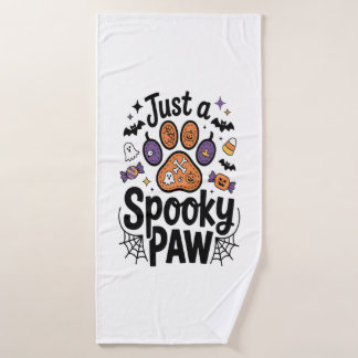 Gewoon een griezelige poot PNG, hond Halloween Badhanddoek