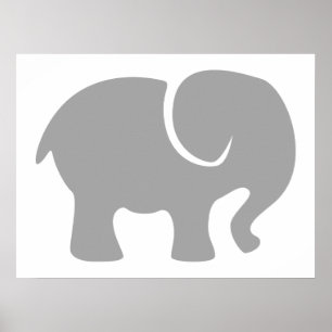 Gewoon een grijze olifant poster