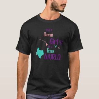 Gewoon een Hawaii-meisje in een Texas World T-shirt