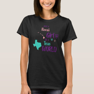 Gewoon een Hawaii-meisje in een Texas World T-shirt