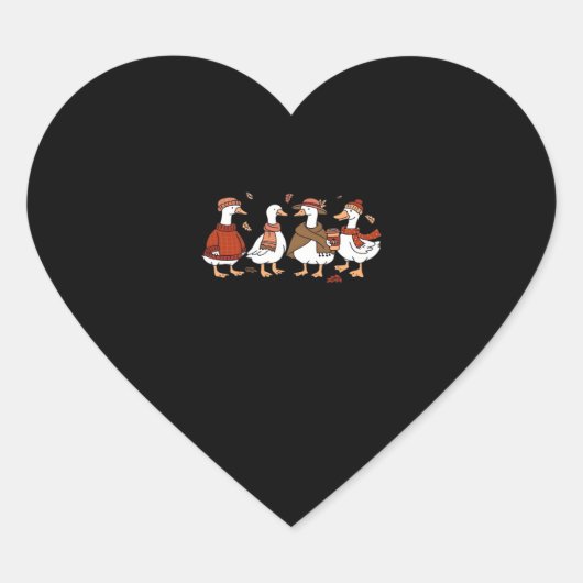 Gewoon een Herfst Goose Oversized T-shirt Hart Sticker (Voorkant)