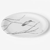 Gewoon een Hummingbird op een stok Papieren Bordje (Gekanteld)