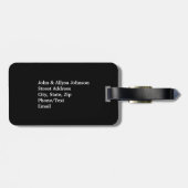 Gewoon een huwelijk met een zwarte en witte bruilo bagagelabel (Achterkant horizontaal)