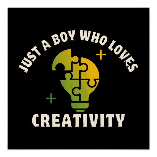 gewoon een jongen die creativiteit liefheeft perfect poster (Voorkant)