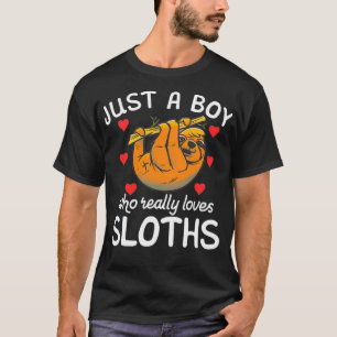 Gewoon een jongen die echt van Sloth luie leuke Sl T-shirt
