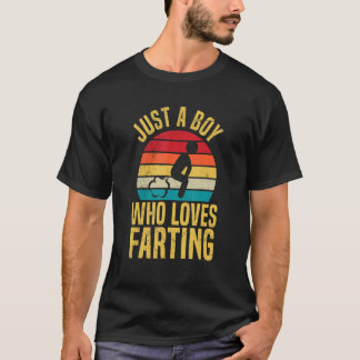 Gewoon een jongen die graag voor een Farting Boy v T-shirt