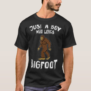 Gewoon een jongen die houdt van Bigfoot Hunter Die T-shirt