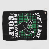 Gewoon een jongen die houdt van Golf Club Golfer G Golfhanddoek (Horizontaal)