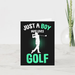 Gewoon een jongen die houdt van golfclub golfer go kaart