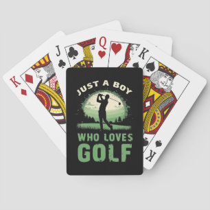 Gewoon een jongen die houdt van golfclub golfer go pokerkaarten
