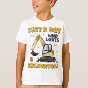Gewoon een jongen die houdt van graafmachines cons t-shirt