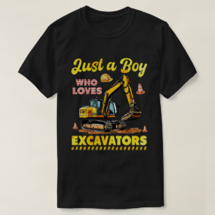 Gewoon een jongen die houdt van graafmachines cons t-shirt