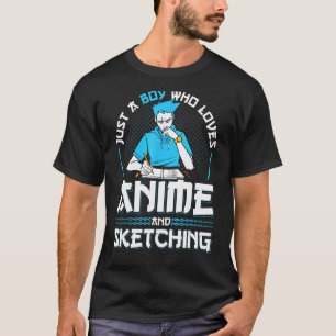 Gewoon een jongen die houdt van het schetsen van J T-shirt