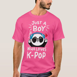 Gewoon een jongen die houdt van K-Pop Panda Kpop S T-shirt