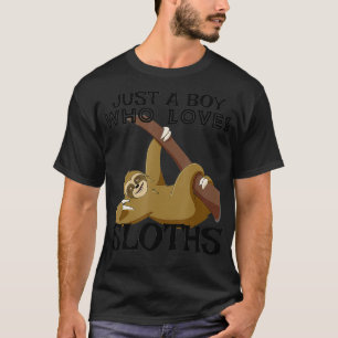 Gewoon een jongen die houdt van luiaards grappig d t-shirt