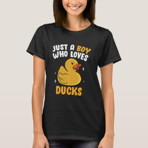 Gewoon een jongen die houdt van rubber eenden eend t-shirt