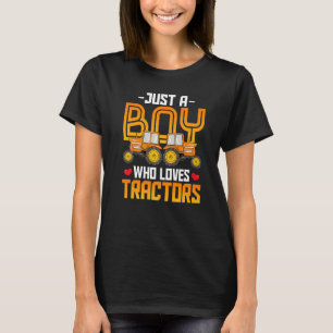 Gewoon een jongen die houdt van tractoren landbouw t-shirt