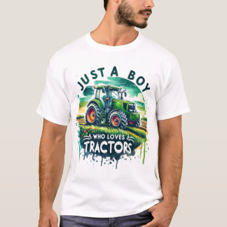 Gewoon een jongen die houdt van tractoren T-shirt, T-shirt