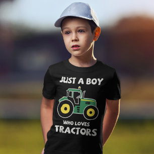 Gewoon een jongen die houdt van Tractors Boerderij T-shirt