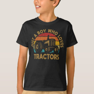 Gewoon een jongen die houdt van Tractors Funny Boy T-shirt
