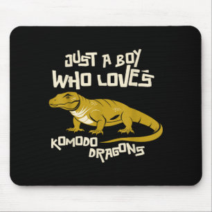 Gewoon een jongen die Komodo-draken reptiel dier l Muismat