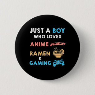 Gewoon een jongen die van Anime Ramen houdt en Gam Ronde Button 5,7 Cm