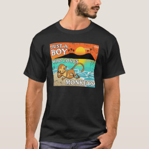 Gewoon een jongen die van apen houdt, Mannen diere T-shirt