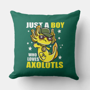 Gewoon een jongen die van axolotls Cute Funny Kawa Kussen