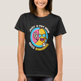 Gewoon een jongen die van bananenbanaanvruchten ho t-shirt