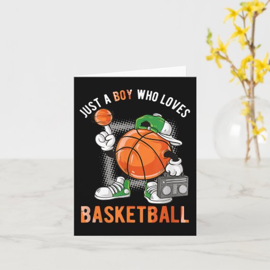 Gewoon een jongen die van basketbal houdt 2 kaart (Gele Bloem)