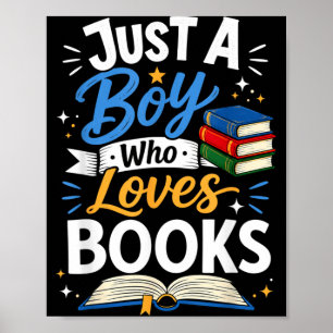 Gewoon Een Jongen Die Van Boeken Houdt Leest Boek Poster
