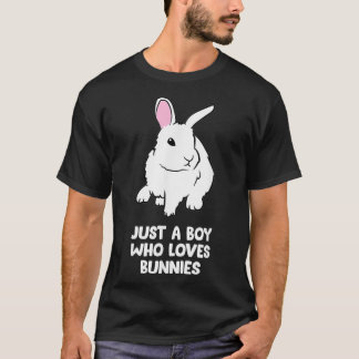 Gewoon een jongen die van Bunnies Baby Bunny Rabbi T-shirt