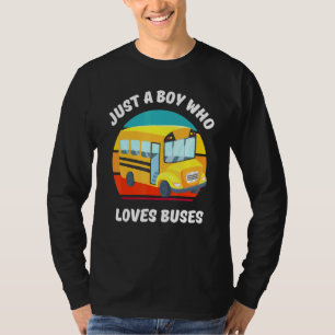Gewoon een jongen die van bussen houdt Jongens Kin T-shirt