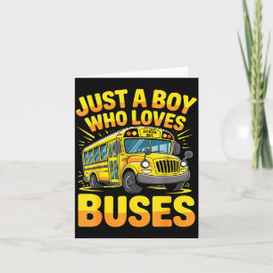 Gewoon Een Jongen Die Van Bussen Schoolbus Houdt Kaart