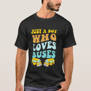 Gewoon Een Jongen Die Van Bussen Verjaardag Gele S T-shirt